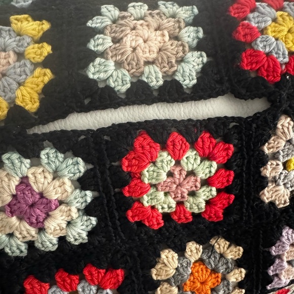 Handmade Granny Square afghan Throw blanket colorful 
With flaws - Picture 7 of 11